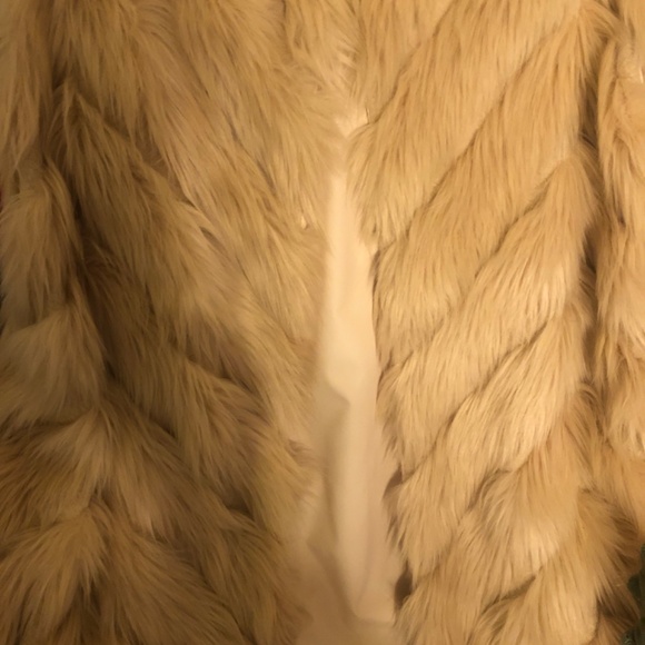 HOLIDAY Sale price drop Just in beautiful light tan interwoven faux fur vest - Picture 2 of 4